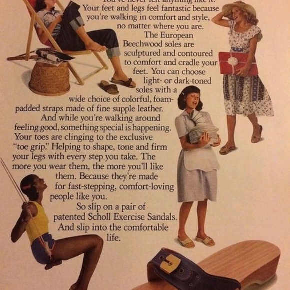 Dr. Scholl’s Vintage Leather Wooden Sandals Exercise Shoes Made in Italy - Picture 11 of 12